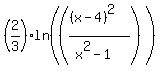 %282%2F3%29ln%28%28%28%28x-4%29%5E2%29%2F%28x%5E2-1%29%29%29%29