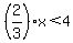 %282%2F3%29x%3C+4