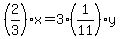 %282%2F3%29x=3%2A%281%2F11%29y