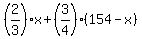 %282%2F3%29x+%2B+%283%2F4%29%2A%28154-x%29