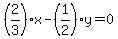 %282%2F3%29x-%281%2F2%29y=0