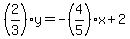 %282%2F3%29y=-%284%2F5%29x%2B2