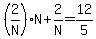 %282%2FN%29N%2B2%2FN=12%2F5