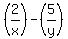 %282%2Fx%29+-+%285%2Fy%29