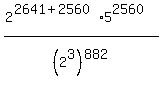 %282%5E%282641%2B2560%29%2A5%5E2560%29%2F%282%5E3%29%5E882