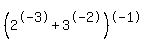 %282%5E-3%2B+3%5E-2%29%5E-1