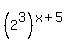%282%5E3%29%5E%28x%2B5%29