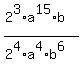 %282%5E3%2Aa%5E15%2Ab%29%2F%282%5E4%2Aa%5E4%2Ab%5E6%29