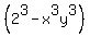 %282%5E3-x%5E3y%5E3%29