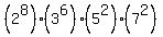 %282%5E8%29%283%5E6%29%285%5E2%29%287%5E2%29