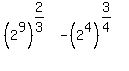 %282%5E9%29%5E%282%2F3%29+-+%282%5E4%29%5E%283%2F4%29
