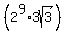 %282%5E9%2A3sqrt%283%29%29