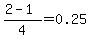 %282-1%29%2F4=0.25