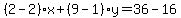 %282-2%29%2Ax%2B%289-1%29y=36-16