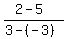 %282-5%29%2F%283-%28-3%29%29