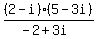 %282-i%29%285-3i%29%2F%28-2%2B3i%29