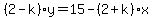 %282-k%29y+=+15-%282%2Bk%29x