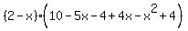 %282-x%29%2810-5x-4%2B4x-x%5E2%2B4%29