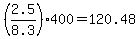 %282.5+%2F+8.3%29%2A400+=+120.48