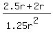 \"%282.5r%2B2r%29%2F%281.25r%5E2%29\"