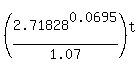 %282.71828%5E0.0695%2F1.07%29%5Et