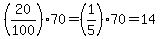%2820%2F100%2970=%281%2F5%2970=14