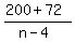 %28200%2B72%29%2F%28n-4%29
