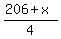 %28206%2Bx%29%2F4%29