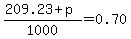 %28209.23%2Bp%29%2F1000=0.70