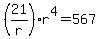 %2821%2Fr%29%2Ar%5E4=567