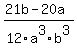%2821b-+20a%29%2F12a%5E3b%5E3