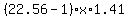 %2822.56+-+1%29x%2A1.41
