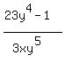 %2823y%5E4-1%29%2F%283xy%5E5%29