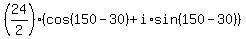 %2824%2F2%29%28cos%28150-30%29+%2B+i%2Asin%28150-30%29%29