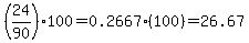 %2824%2F90%29100=0.2667%28100%29=26.67