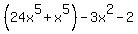 %2824x%5E5%2Bx%5E5%29-3x%5E2-2