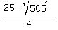 %2825+-+sqrt%28505%29%29%2F4