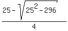 %2825-sqrt%2825%5E2-296%29%29%2F4