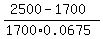 %282500-1700%29%2F%281700%2A0.0675%29