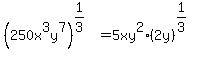 %28250x%5E3y%5E7%29%5E%281%2F3%29=5xy%5E2%2A%282y%29%5E%281%2F3%29