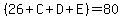 %2826%2BC%2BD%2BE%29+=+80