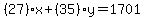 %2827%29x%2B%2835%29y=1701