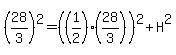 %2828%2F3%29%5E2=%28%281%2F2%29%2828%2F3%29%29%5E2%2BH%5E2