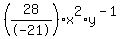%2828+%2F+-21%29+x+%5E2%2Ay+%5E%28-1%29