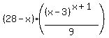%2828-x%29%28%28x-3%29%5E%28x%2B1%29%2F9%29