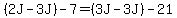 %282J-3J%29-7=%283J-3J%29-21