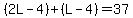 %282L-4%29%2B%28L-4%29=37