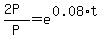 %282P%29%2FP=e%5E%280.08%2At%29
