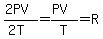 %282PV%29%2F%282T%29=%28PV%29%2FT=R