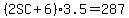 %282SC%2B6%293.5=287